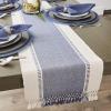 imageDII Dobby Stripe Woven Table Runner 13x108 13x1135 Fringe Included Mineral GrayFrench Blue