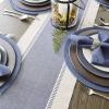 imageDII Dobby Stripe Woven Table Runner 13x108 13x1135 Fringe Included Mineral GrayFrench Blue