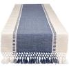 imageDII Dobby Stripe Woven Table Runner 13x108 13x1135 Fringe Included Mineral GrayFrench Blue