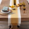 imageDII Dobby Stripe Woven Table Runner 13x108 13x1135 Fringe Included Mineral GrayHoney Gold