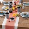 imageDII Dobby Stripe Woven Table Runner 13x108 13x1135 Fringe Included Mineral GraySpice