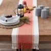 imageDII Dobby Stripe Woven Table Runner 13x108 13x1135 Fringe Included Mineral GraySpice