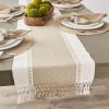 imageDII Dobby Stripe Woven Table Runner 13x108 13x1135 Fringe Included Mineral GrayStone Brown
