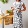 imageDII Everyday Pets Kitchen Collection Chef Apron Large Pockets ampamp AdjustableGrey Cat Print