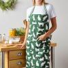 imageDII Everyday Pets Kitchen Collection Chef Apron Large Pockets ampamp AdjustableHunter Green Cat Print