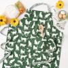 imageDII Everyday Pets Kitchen Collection Chef Apron Large Pockets ampamp AdjustableHunter Green Cat Print