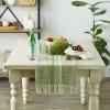 imageDII Farmhouse Braided Stripe Table Runner Collection 15x72 15x77 Fringe Included Navy BlueAntique Green