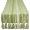 imageDII Farmhouse Braided Stripe Table Runner Collection 15x72 15x77 Fringe Included Navy BlueAntique Green