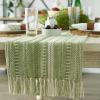 imageDII Farmhouse Braided Stripe Table Runner Collection 15x72 15x77 Fringe Included Navy BlueAntique Green