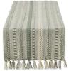imageDII Farmhouse Braided Stripe Table Runner Collection 15x72 15x77 Fringe Included Navy BlueArtichoke Green