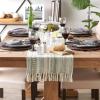 imageDII Farmhouse Braided Stripe Table Runner Collection 15x72 15x77 Fringe Included Navy BlueArtichoke Green