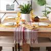 imageDII Farmhouse Braided Stripe Table Runner Collection 15x72 15x77 Fringe Included Navy BlueBarn Red