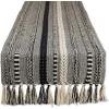 imageDII Farmhouse Braided Stripe Table Runner Collection 15x72 15x77 Fringe Included Navy BlueBlack