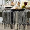 imageDII Farmhouse Braided Stripe Table Runner Collection 15x72 15x77 Fringe Included Navy BlueBlack