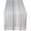 imageDII Farmhouse Braided Stripe Table Runner Collection 15x72 15x77 Fringe Included Navy BlueCool Gray