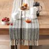 imageDII Farmhouse Braided Stripe Table Runner Collection 15x72 15x77 Fringe Included Navy BlueDark Brown