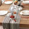 imageDII Farmhouse Braided Stripe Table Runner Collection 15x72 15x77 Fringe Included Navy BlueDark Brown