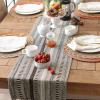 imageDII Farmhouse Braided Stripe Table Runner Collection 15x72 15x77 Fringe Included Navy BlueDark Brown