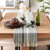imageDII Farmhouse Braided Stripe Table Runner Collection 15x72 15x77 Fringe Included Navy BlueDark Green