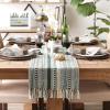 imageDII Farmhouse Braided Stripe Table Runner Collection 15x72 15x77 Fringe Included Navy BlueDark Green