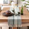 imageDII Farmhouse Braided Stripe Table Runner Collection 15x72 15x77 Fringe Included Navy BlueDark Green