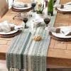 imageDII Farmhouse Braided Stripe Table Runner Collection 15x72 15x77 Fringe Included Navy BlueDark Green