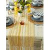 imageDII Farmhouse Braided Stripe Table Runner Collection 15x72 15x77 Fringe Included Navy BlueHoney Gold
