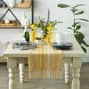 imageDII Farmhouse Braided Stripe Table Runner Collection 15x72 15x77 Fringe Included Navy BlueHoney Gold