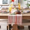 imageDII Farmhouse Braided Stripe Table Runner Collection 15x72 15x77 Fringe Included Navy BlueSpice