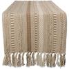 imageDII Farmhouse Braided Stripe Table Runner Collection 15x72 15x77 Fringe Included Navy BlueStone
