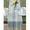 imageDII Farmhouse Braided Stripe Table Runner Collection 15x72 15x77 Fringe Included Navy BlueStonewash Blue