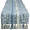 imageDII Farmhouse Braided Stripe Table Runner Collection 15x72 15x77 Fringe Included Navy BlueStonewash Blue