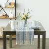 imageDII Farmhouse Braided Stripe Table Runner Collection 15x72 15x77 Fringe Included Navy BlueStonewash Blue