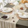 imageDII Farmhouse Braided Stripe Table Runner Collection 15x72 15x77 Fringe Included Navy BlueVintage Linen