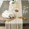imageDII Farmhouse Braided Stripe Table Runner Collection 15x72 15x77 Fringe Included Navy BlueVintage Linen