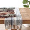 imageDII Farmhouse Braided Stripe Table Runner Collection 15x72 15x77 Fringe Included Navy BlueVintage Linen