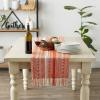 imageDII Farmhouse Braided Stripe Table Runner Collection 15x72 15x77 Fringe Included Navy BlueVintage Red