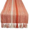 imageDII Farmhouse Braided Stripe Table Runner Collection 15x72 15x77 Fringe Included Navy BlueVintage Red