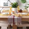 imageDII Farmhouse Braided Stripe Table Runner Collection 15x72 15x77 Fringe Included Navy BlueWine