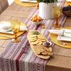 imageDII Farmhouse Braided Stripe Table Runner Collection 15x72 15x77 Fringe Included Navy BlueWine
