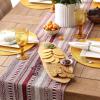 imageDII Farmhouse Braided Stripe Table Runner Collection 15x72 15x77 Fringe Included Navy BlueWine