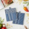 imageDII French Stripe Kitchen Collection Chambray Blue Potholders 2 Count