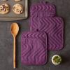 imageDII Heat Resistant Quilted Cotton Pot Holder Set Designed with Space to Personalize Allowing a Customized Design 7x9 Black 3 CountEggplant