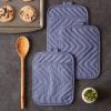 imageDII Heat Resistant Quilted Cotton Pot Holder Set Designed with Space to Personalize Allowing a Customized Design 7x9 Black 3 CountFrench Blue