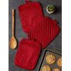 imageDII Heat Resistant Quilted Cotton Pot Holder Set Designed with Space to Personalize Allowing a Customized Design 7x9 Black 3 CountRed