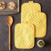 imageDII Heat Resistant Quilted Cotton Pot Holder Set Designed with Space to Personalize Allowing a Customized Design 7x9 Black 3 CountYellow