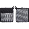imageDII Herringbone Kitchen Collection Pot Holder Set 85x8 Black ampamp White 2 Piece