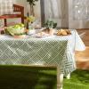 imageDII IndoorOutdoor Vinyl Tabletop Collection Grid Pattern Flannel Backed Tablecloth 70quot Round NavyArtichoke Green