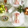 imageDII IndoorOutdoor Vinyl Tabletop Collection Grid Pattern Flannel Backed Tablecloth 70quot Round NavyArtichoke Green