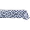 imageDII IndoorOutdoor Vinyl Tabletop Collection Grid Pattern Flannel Backed Tablecloth 70quot Round NavyNavy